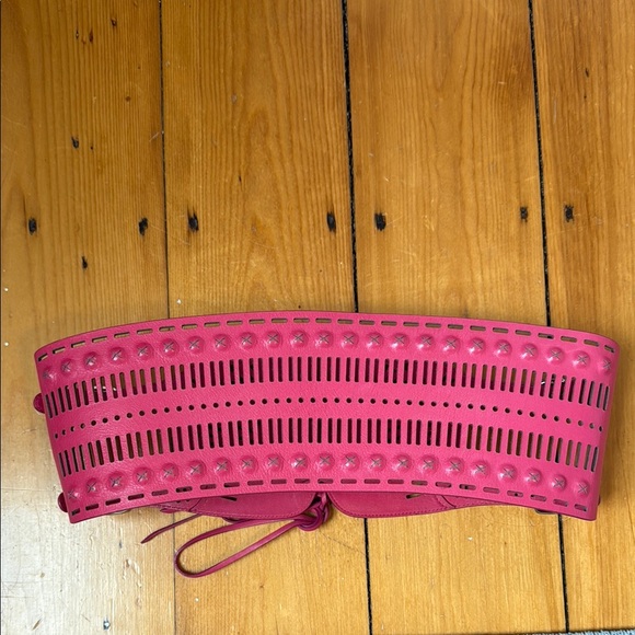 Sergio Rossi Fuchsia Lace-Up Belt main image 4